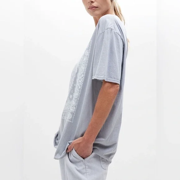 Ps / La Live By Sun Paisley Oversized Grey Graphic Short Sleeved Tee Shirt - Picture 3 of 11